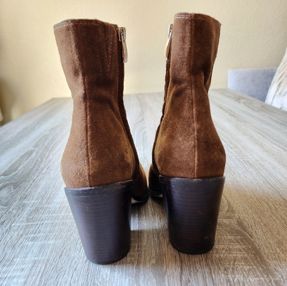 PAIGE Presley Suede Pointed Toe High Heel Booties Size 9 - Picture 5 of 8